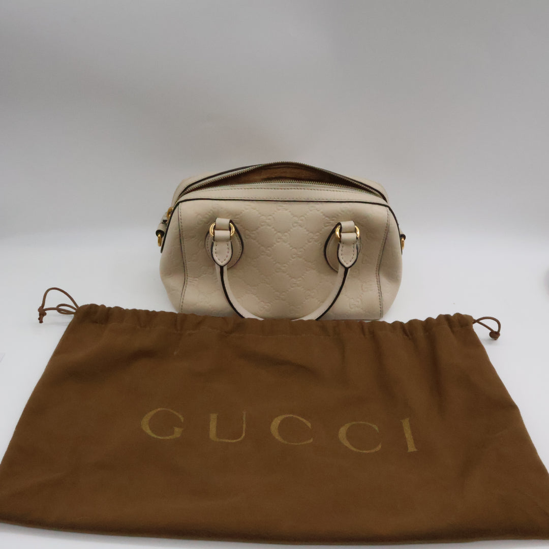 Gucci GG White Monogram Boston Crossbody bag