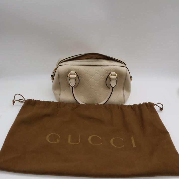 Gucci GG White Monogram Boston Crossbody bag