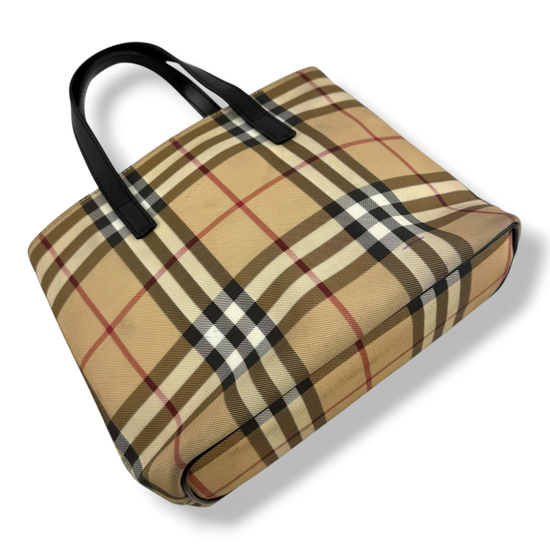 Burberry Nova Check Mini Beige Tote Handbag