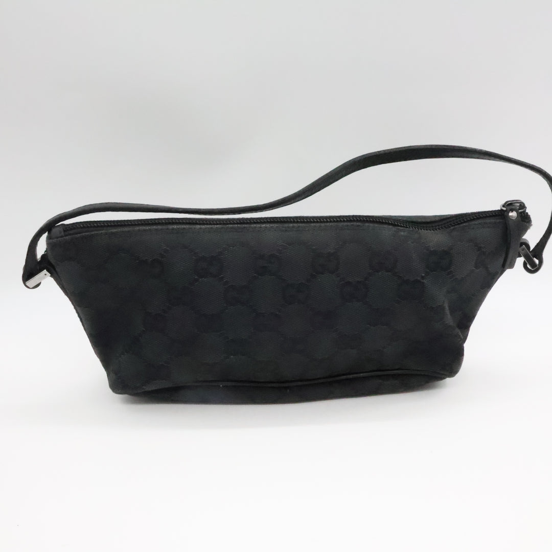 Gucci GG Supreme Black Boat Pochette Handbag