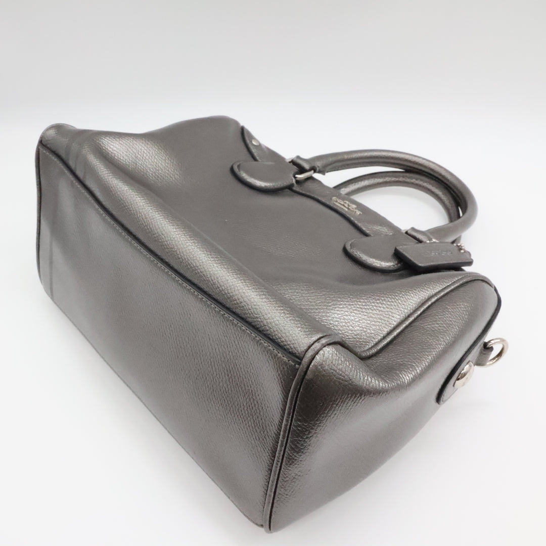 Coach Mini Bennett Metallic Grey Satchel Handbag