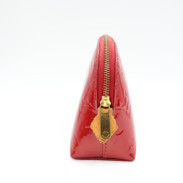 Louis Vuitton Red Vernis Patent Leather Travel Cosmetic PM Pouch