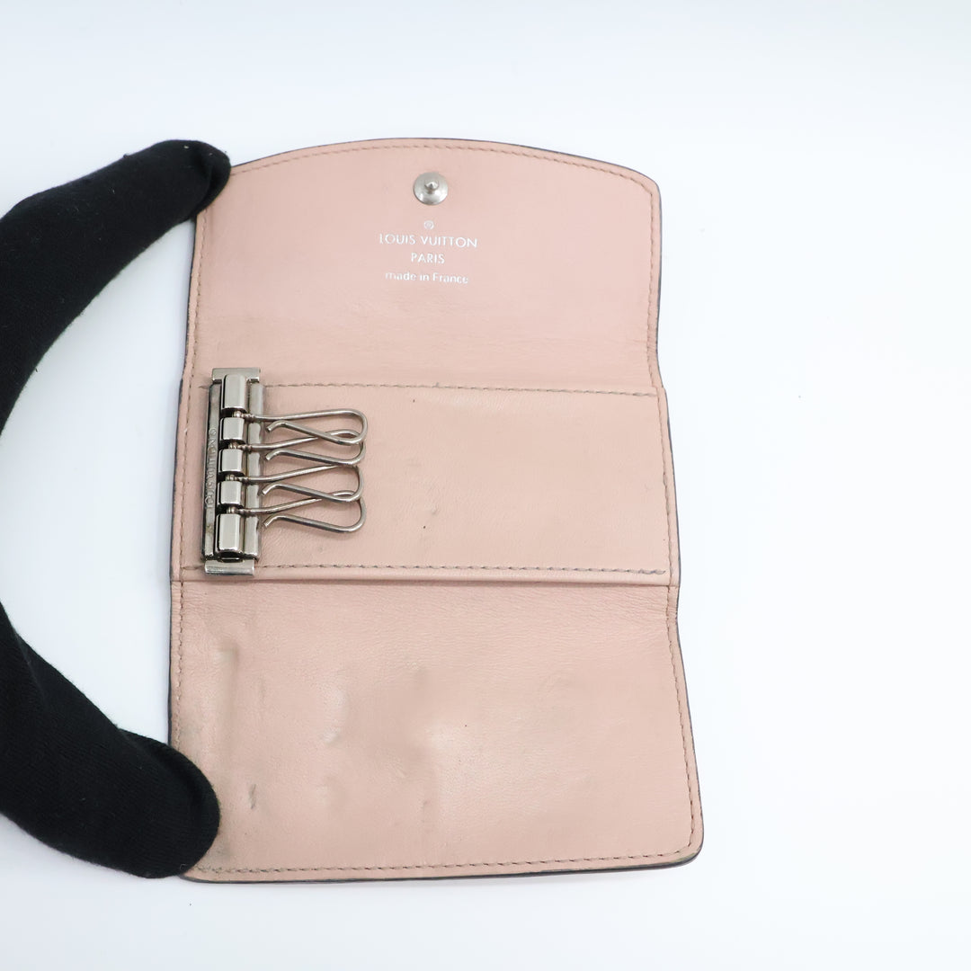 Louis Vuitton Pink Mahina Leather 4 Key Holder Purse