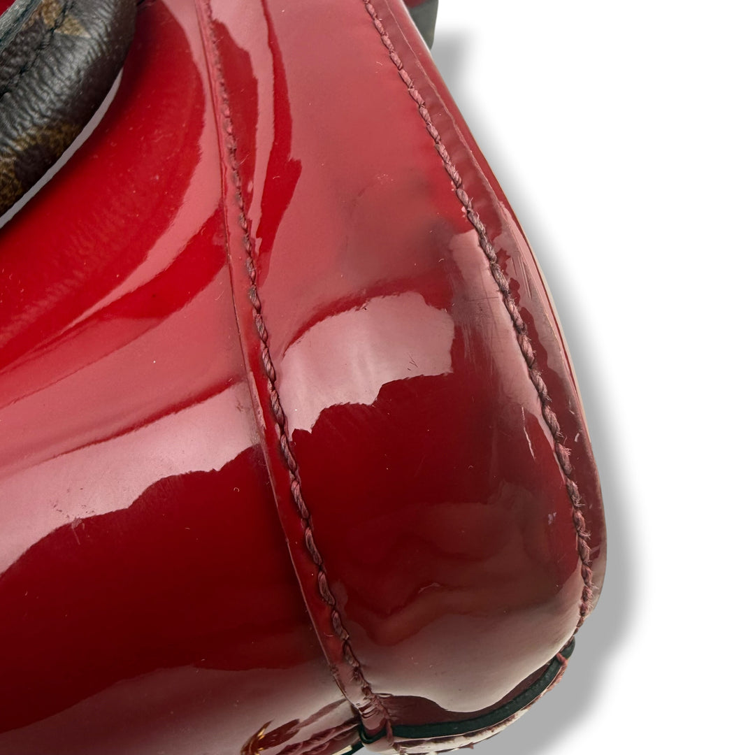Louis Vuitton Alma BB Red Vernis Patent Leather Monogram Handbag