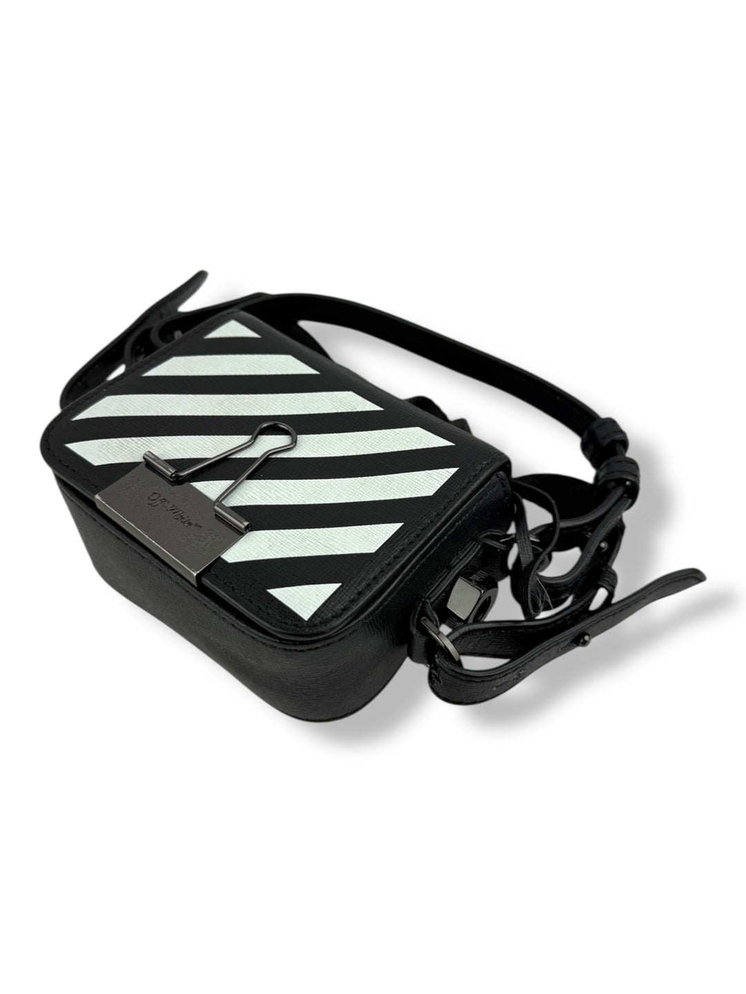 Off-White Diag Binder Clip Mini Black Crossbody Bag