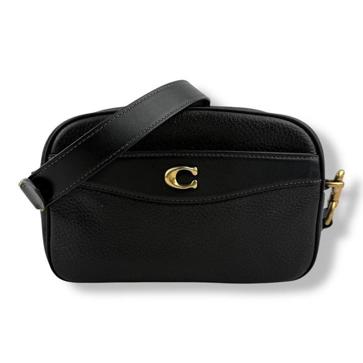 Coach Restored Black Leather Camera Handbag
