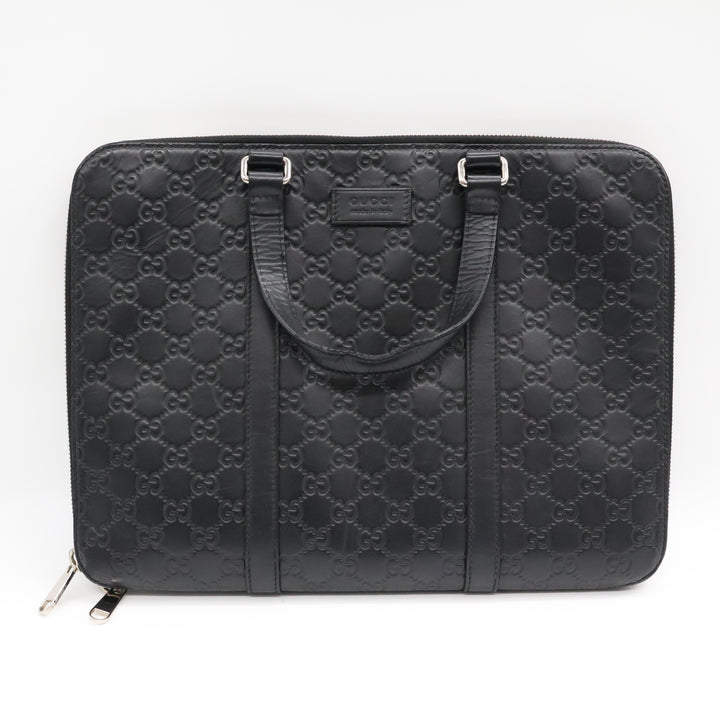 Gucci Guccissima Black Briefcase Business Bag