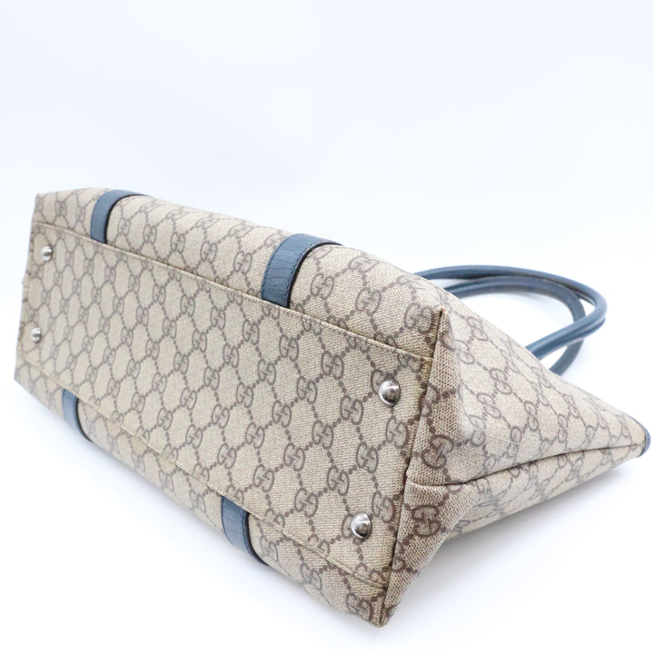 Gucci GG Beige/Cyan Supreme Canvas Tote Bag