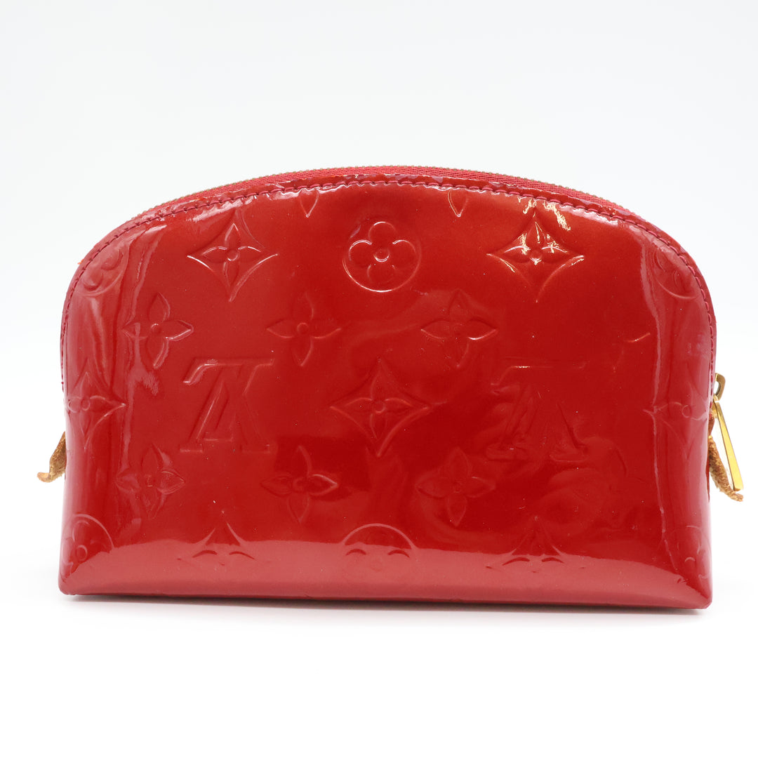 Louis Vuitton Red Vernis Patent Leather Travel Cosmetic PM Pouch