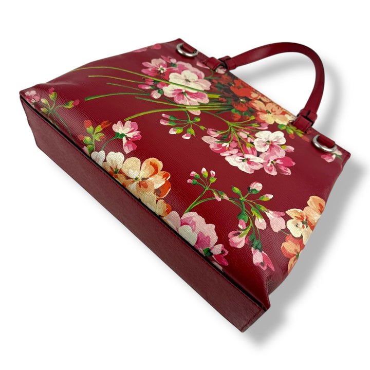 Gucci GG Blooms Bamboo Tote Top Handle Bag