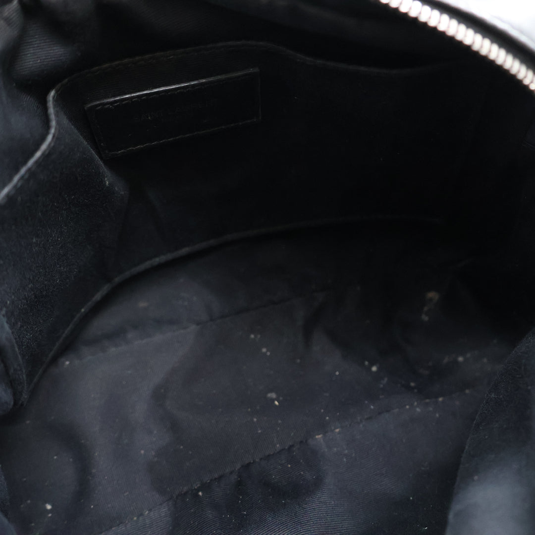 Saint Laurent Medium YSL Black Lou Black Quilted Leather Crossbody Handbag