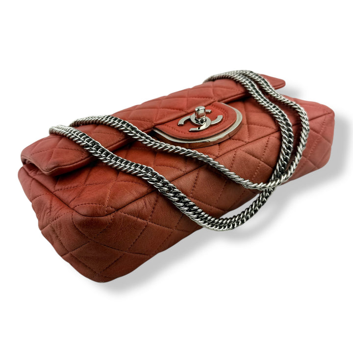 Chanel Coral Pink Double Flap Timeless Handbag