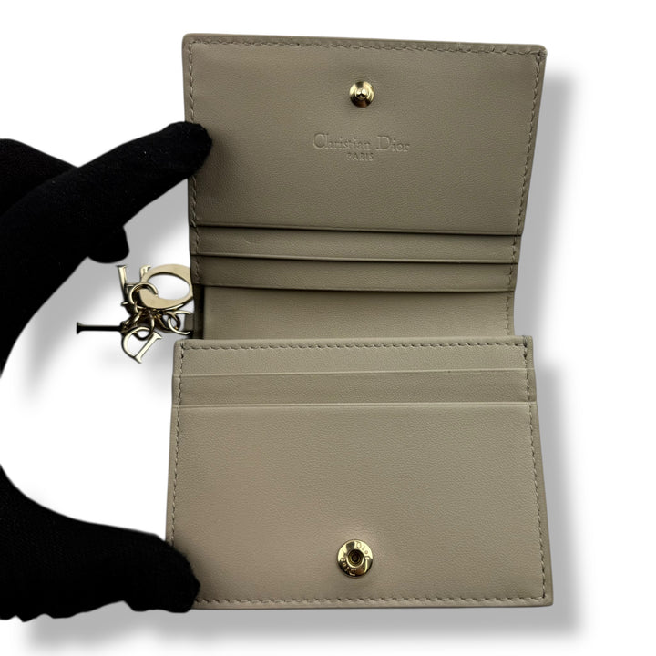 Mini Lady Dior Gardenia Wallet Powder Beige Cannage Lambskin
