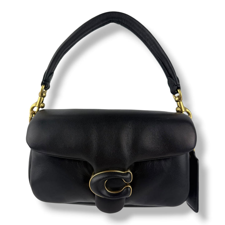 Coach Pillow Tabby 18 Black Leather Handbag