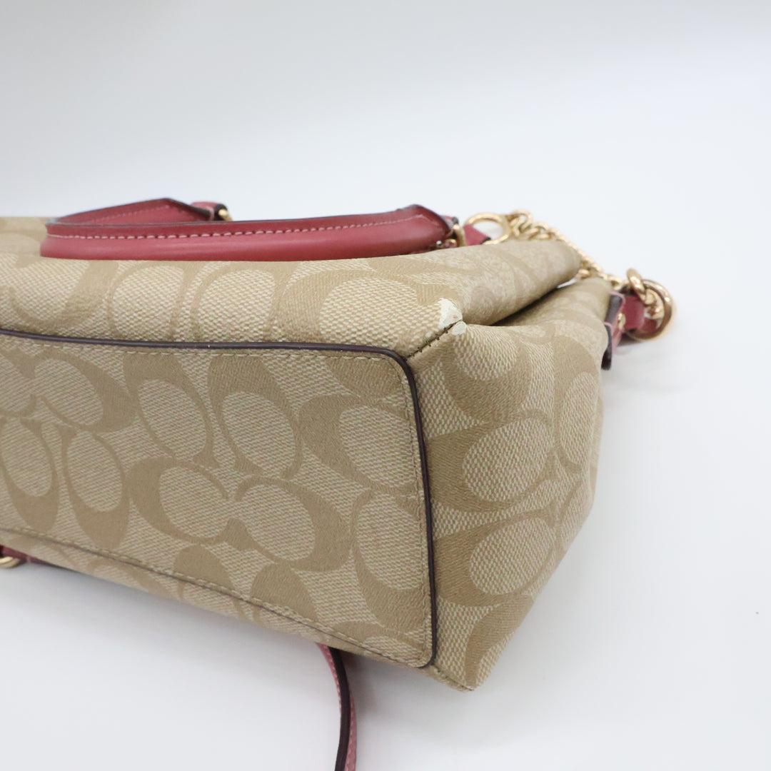Coach Carryall Satchel Beige/Pink