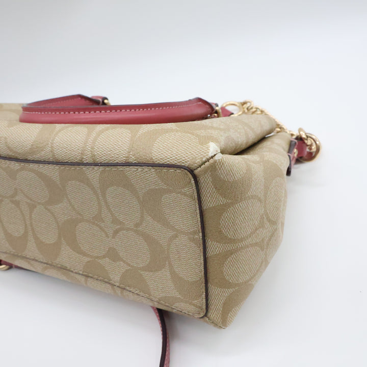 Coach Carryall Satchel Beige/Pink