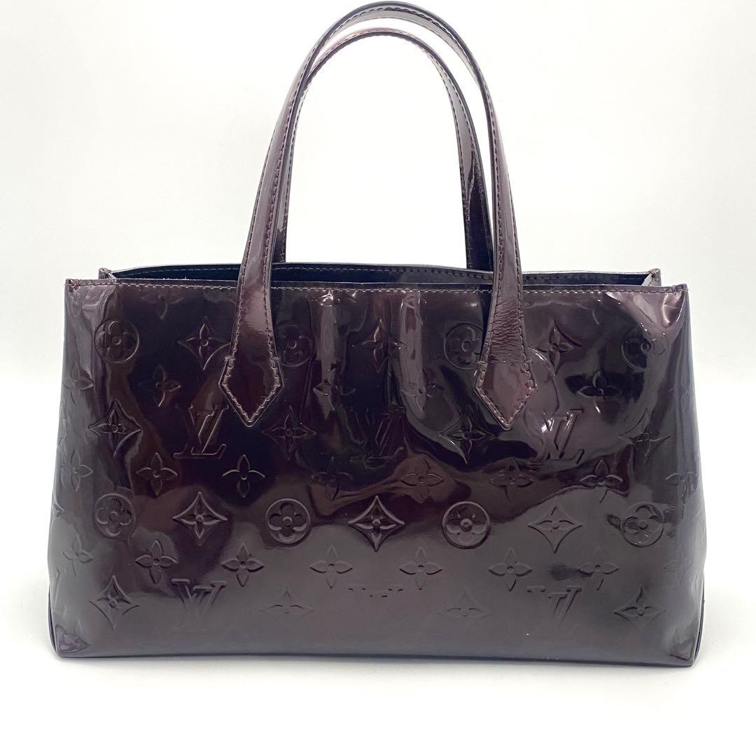 Louis Vuitton Vernis Wilshire PM Tote Bag Handbag Amarante