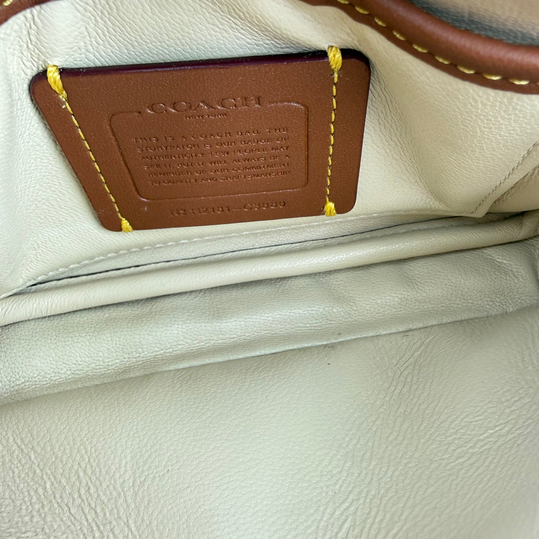 Coach Pillow Tabby 18 Beige Leather Handbag