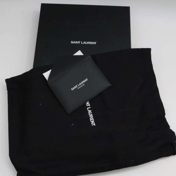 Saint Laurent YSL Croc Uptown Black/Gold Leather Clutch Bag