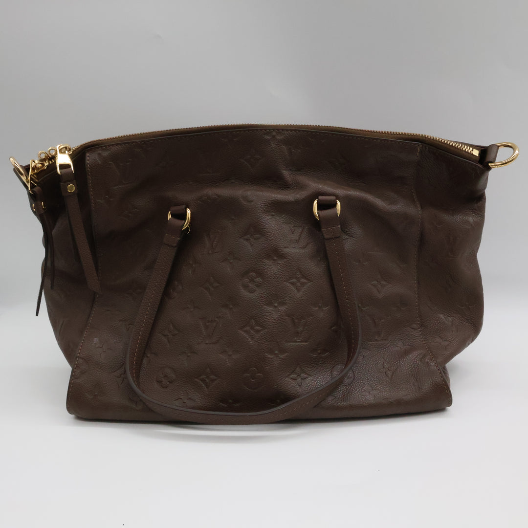Louis Vuitton Lumineuse PM Empreinte Brown Leather Tote Handbag