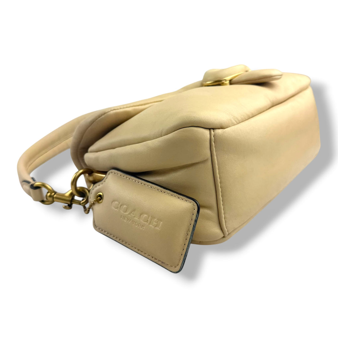 Coach Pillow Tabby 26 Beige Leather Handbag