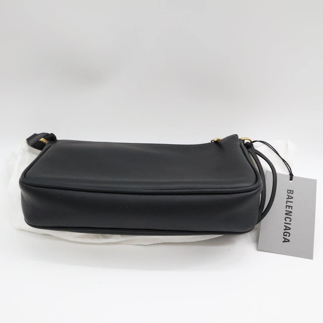 Balenciaga Black Leather Rodeo Sling Handbag