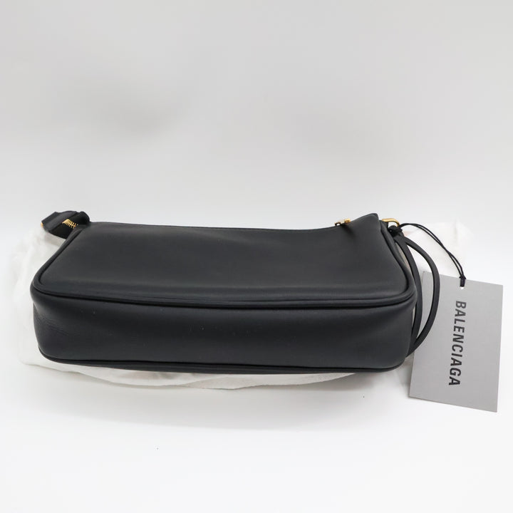 Balenciaga Black Leather Rodeo Sling Handbag