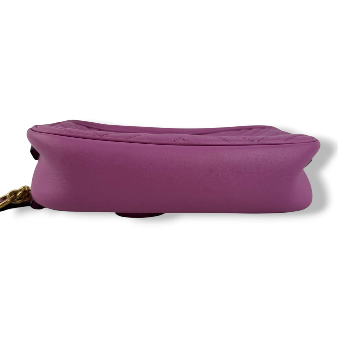 Gucci GG Marmont Purple Leather Small Handbag