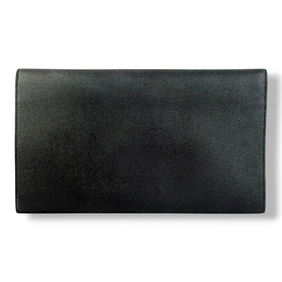 Saint Laurent YSL Uptown Black Leather Clutch Bag