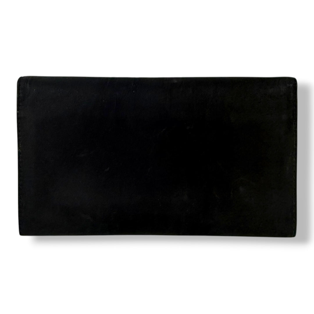 Prada Nylon Quilted Black Flap Wallet