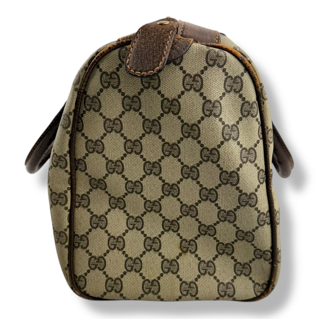 Gucci Beige GG Monogram Boston Canvas Bag
