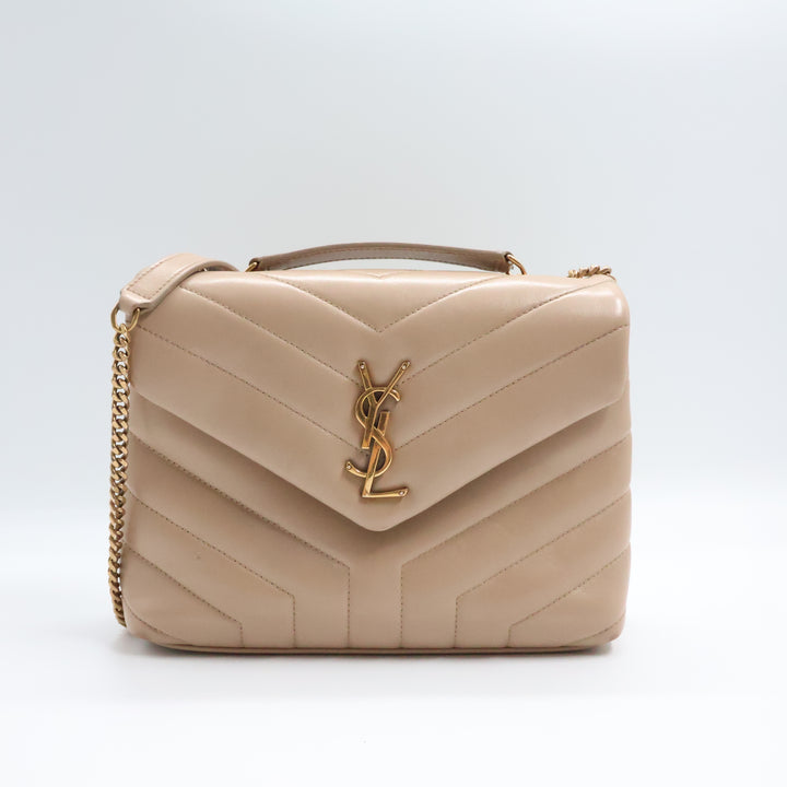 Saint Laurent YSL Beige LouLou Small Quilted Leather Handbag