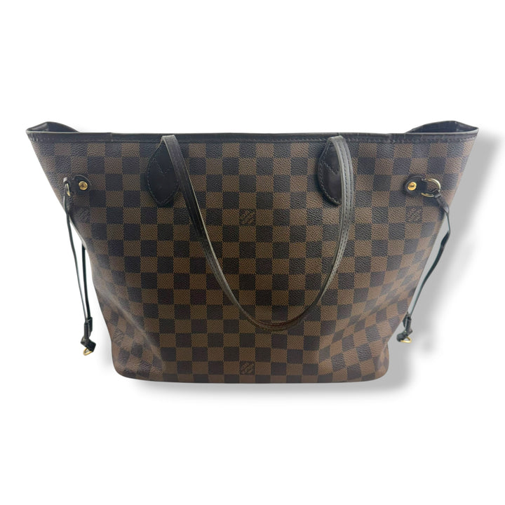 Louis Vuitton Brown Damier Neverfull MM Handbag W/ Clutch Pouch