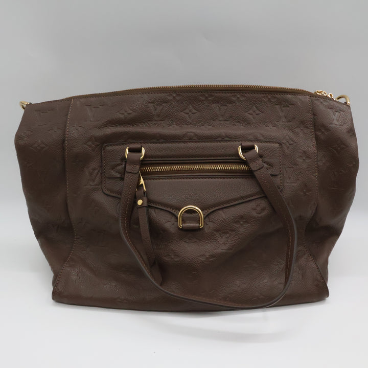 Louis Vuitton Lumineuse PM Empreinte Brown Leather Tote Handbag
