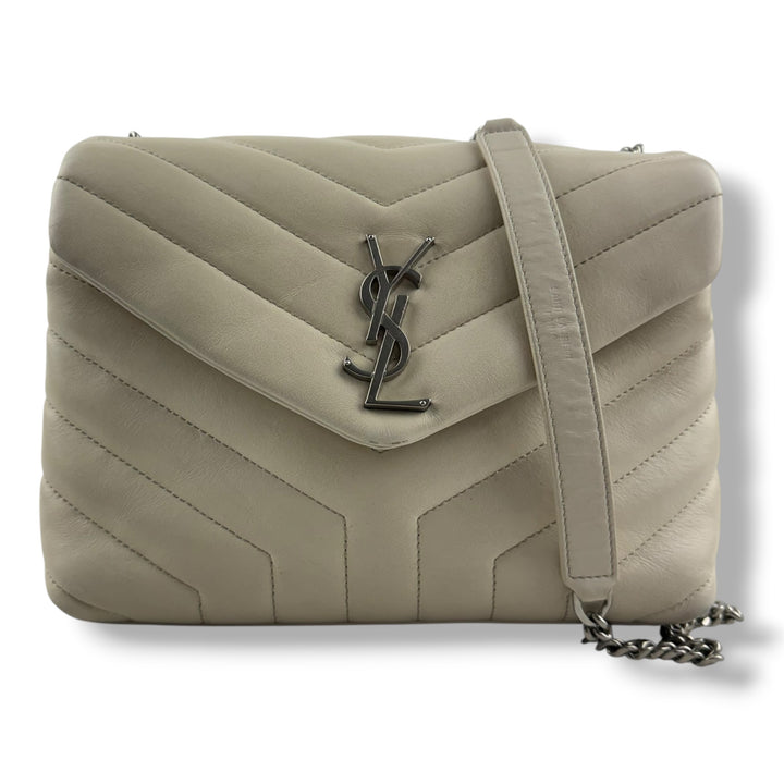 Saint Laurent YSL Cream LouLou Small Quilted Leather Handbag