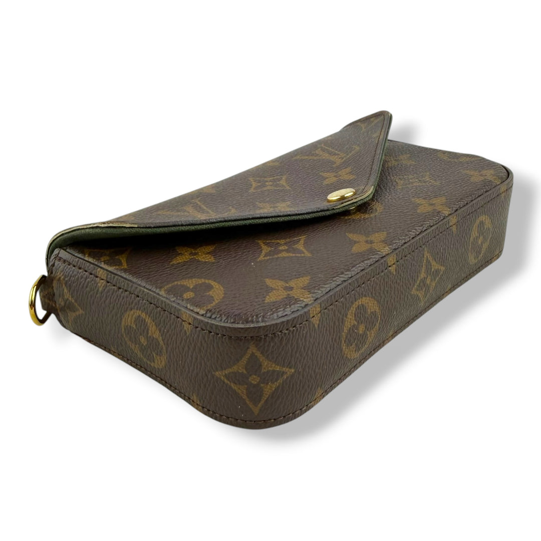 Louis Vuitton Felicie Brown Monogram Strap & Go Handbag