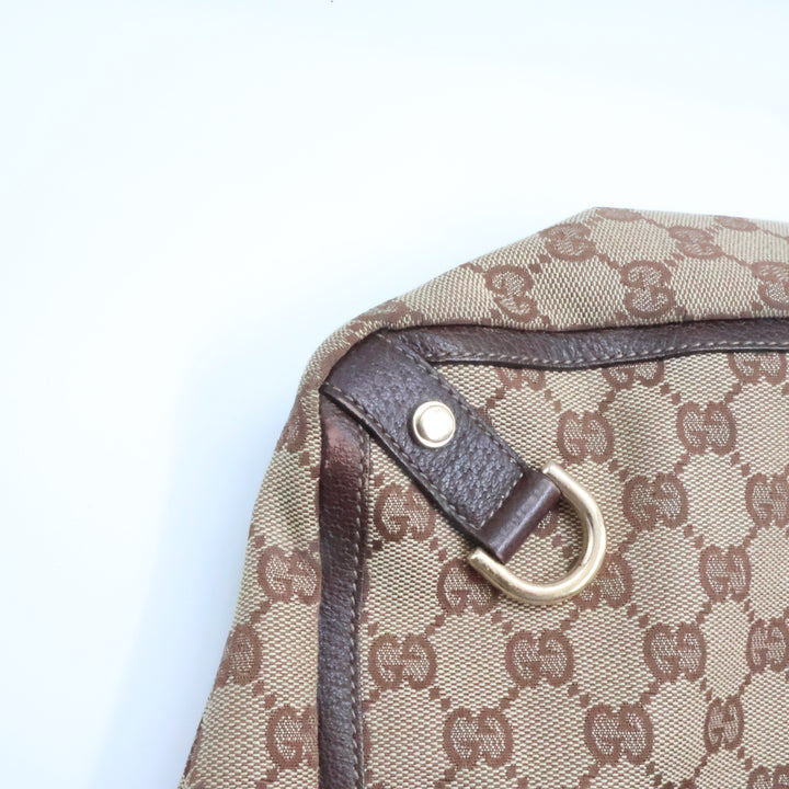 Gucci Abbey GG Beige/Brown Canvas Tote Handbag