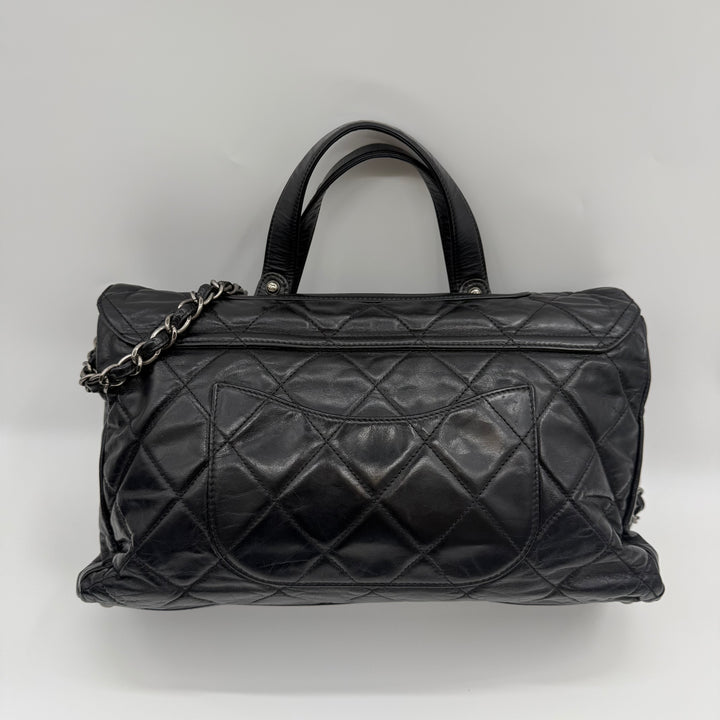 Chanel CC Boy Black Lambskin Satchel Handbag