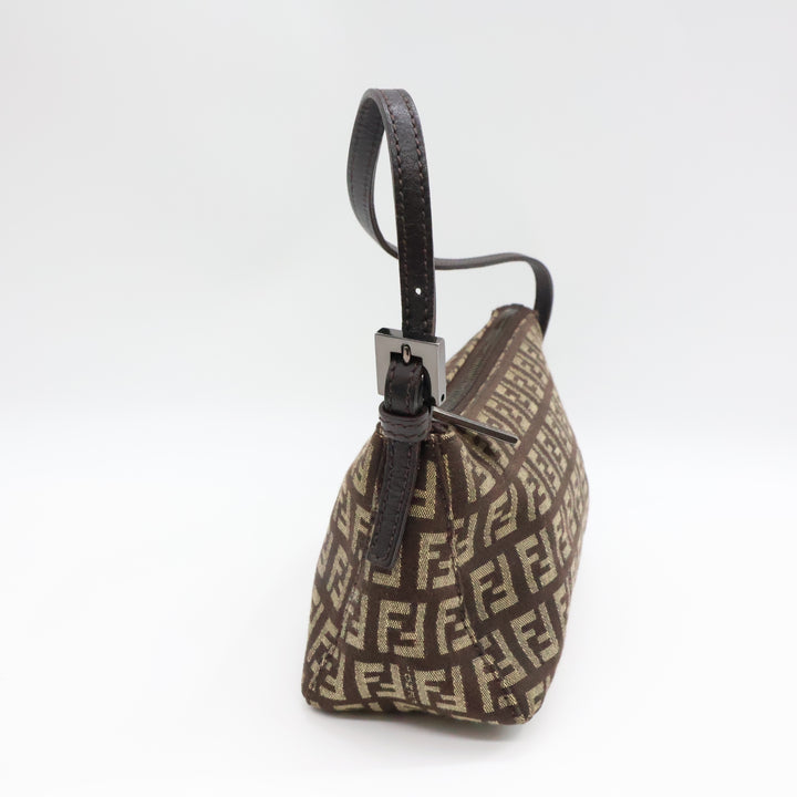 Fendi FF Zucchino Baguette Beige/Brown Handbag