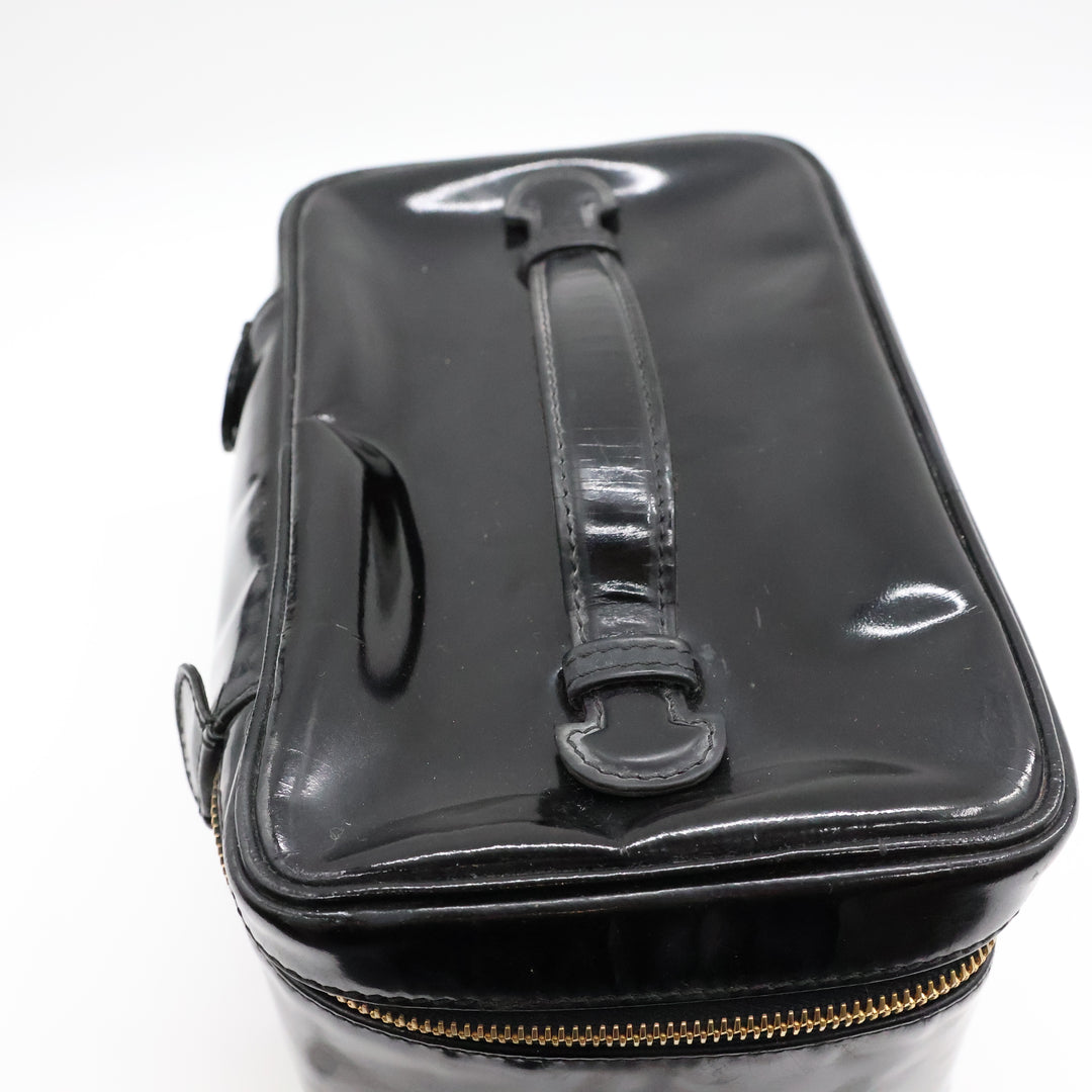 Chanel Black Patent Vanity Bag