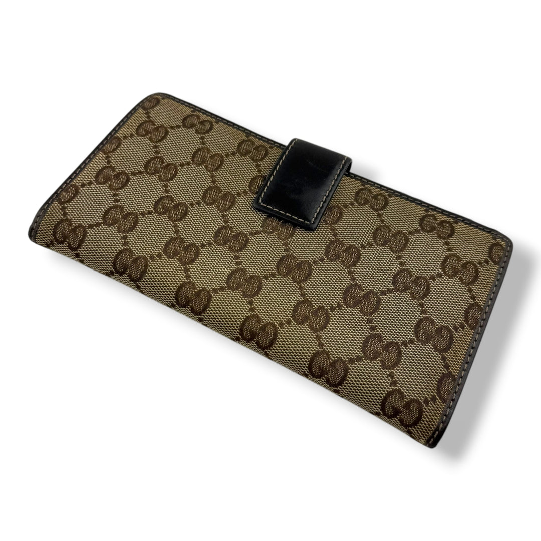 Gucci GG Beige/Brown Monogram Femme Bifold Purse
