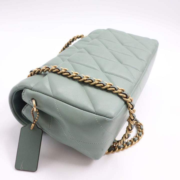 Coach Pillow Quilted Tabby 26 Sage Nappa Leather Handbag