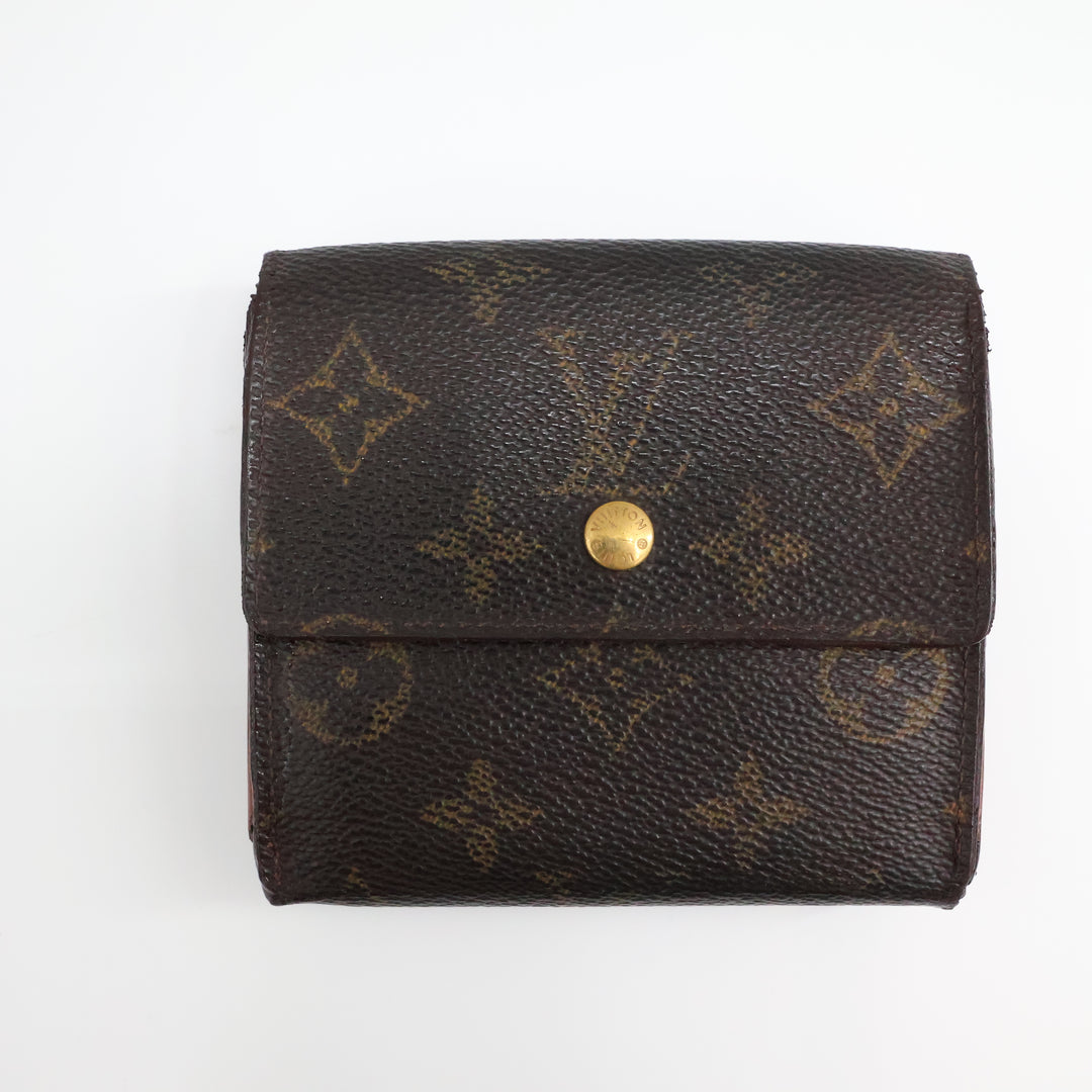Louis Vuitton Vintage Brown Monogram Compact Bifold Wallet Purse Fair/Good Condition