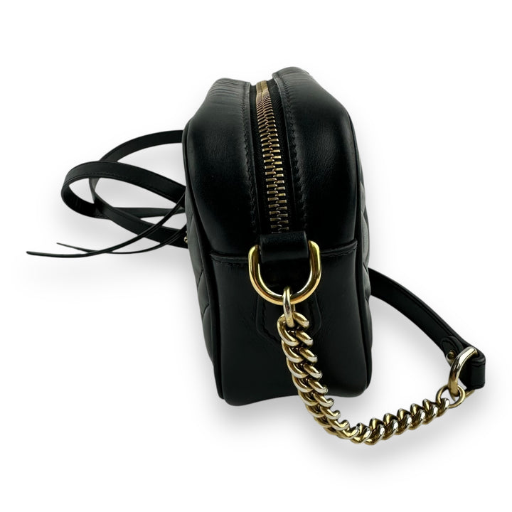 Gucci GG Marmont Black Leather Mini Handbag