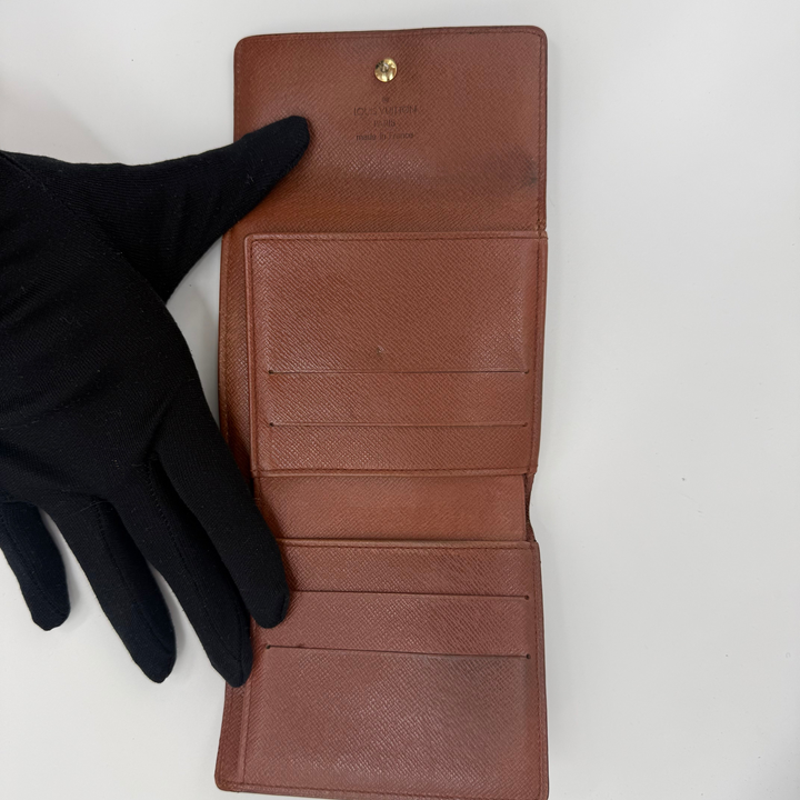 Louis Vuitton Vintage Brown Monogram Compact Bifold Wallet Purse