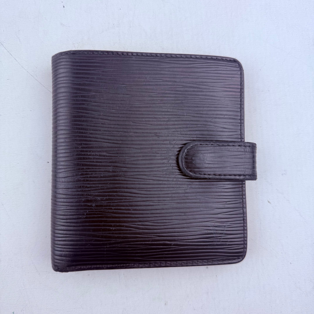 Louis Vuitton Vintage Black Epi Flip Bifold Wallet Purse