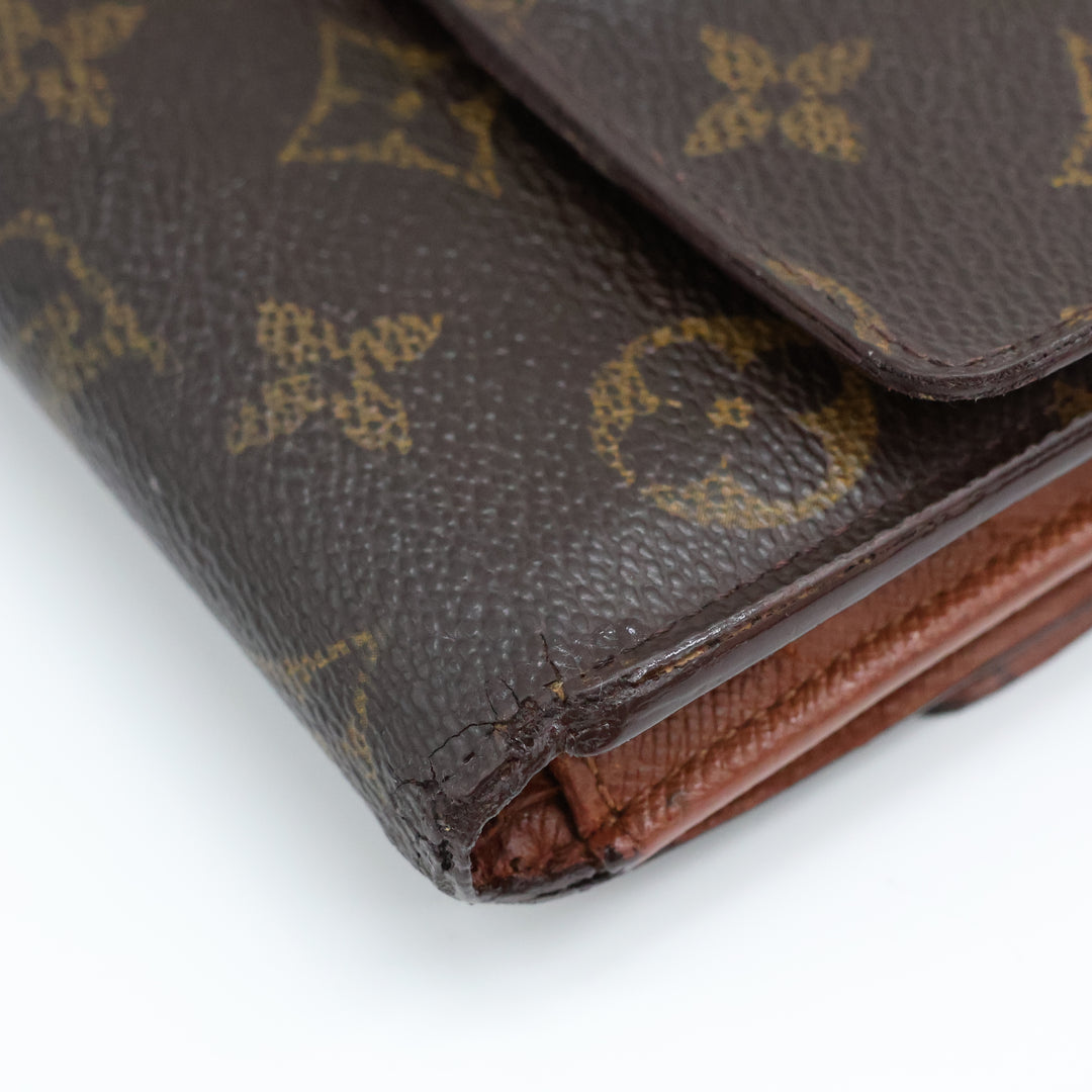 Louis Vuitton Vintage Brown Monogram Compact Bifold Wallet Purse