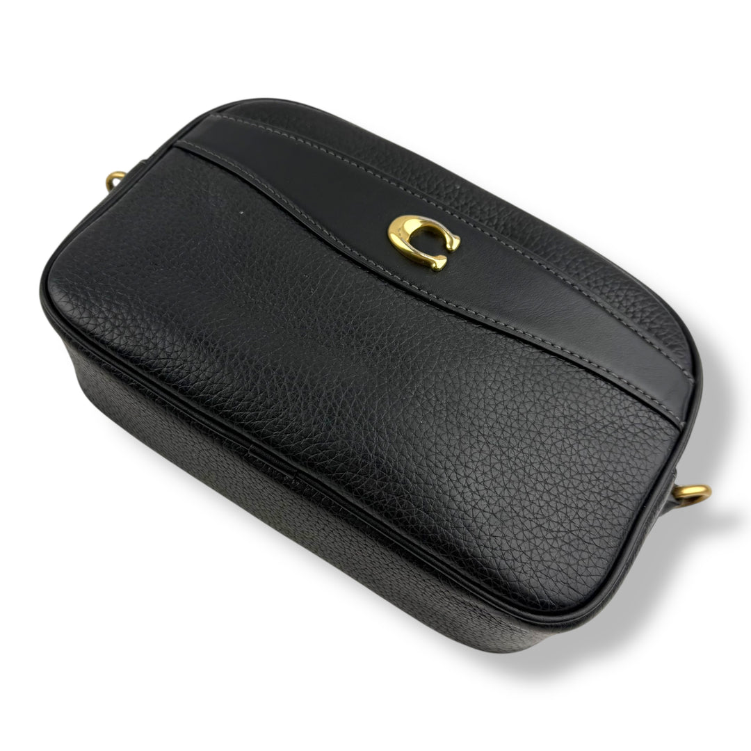 Coach Restored Black Leather Camera Handbag