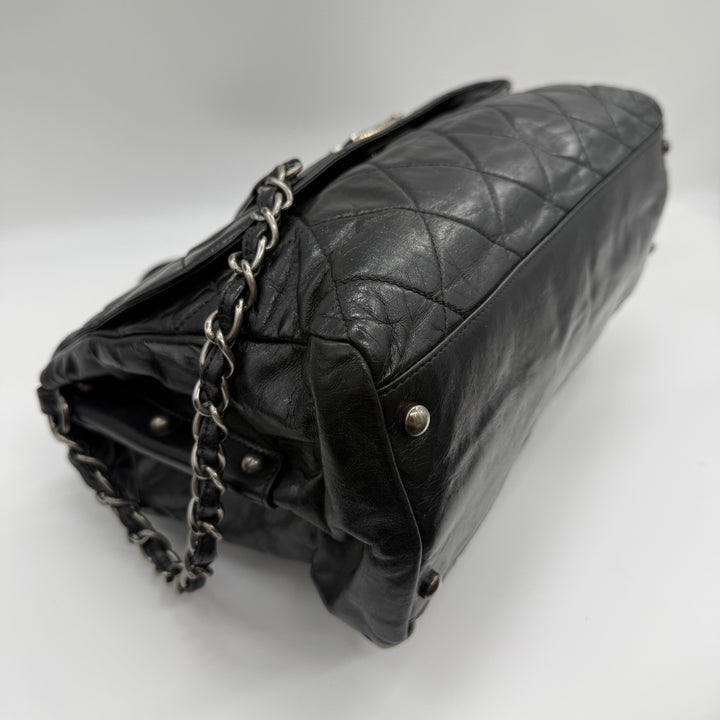 Chanel CC Boy Black Lambskin Satchel Handbag