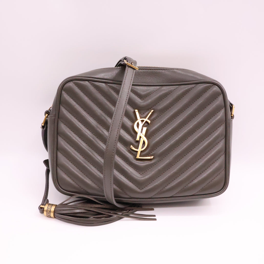 Saint Laurent Medium YSL Olive Lou Quilted Leather Crossbody Handbag